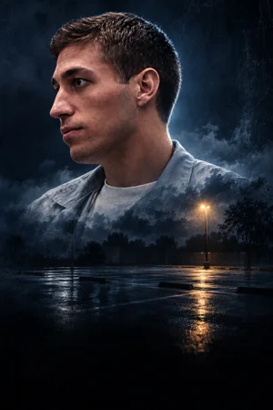Ryan Ferguson in illustrated documentary cover art for The Dream That Convicted Him